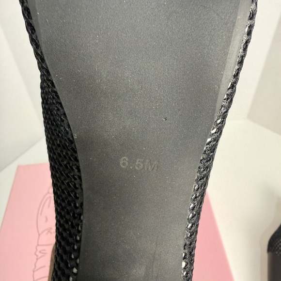 Jeffrey Campbell Lita Mesh Platform Ankle Boots Womens 6.5 Black Goth Indie - Picture 7 of 9